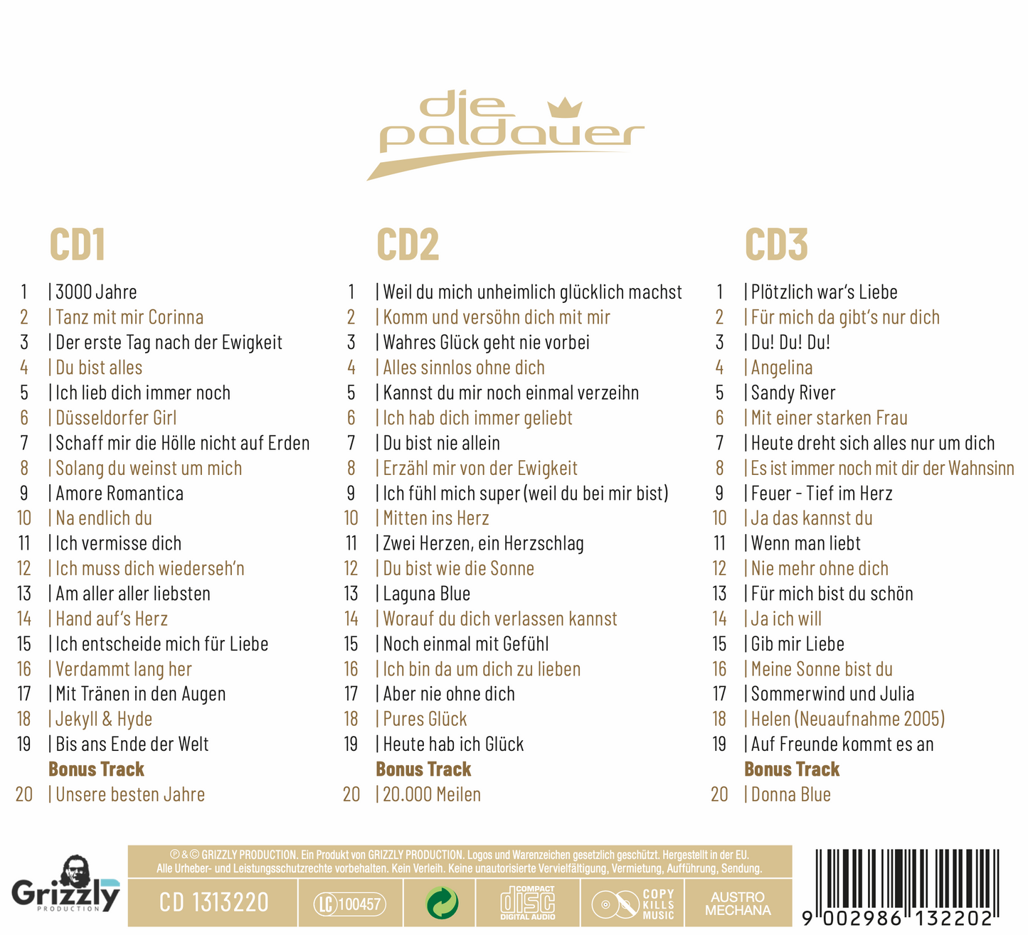 BEST OF - DIE PALDAUER - 3-CD Special Edition Digipack